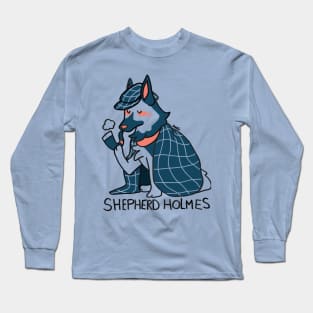 Shepherd Holmes - Blue Dog Literature Pun Long Sleeve T-Shirt